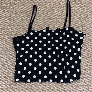 Topshop polka dot crop top